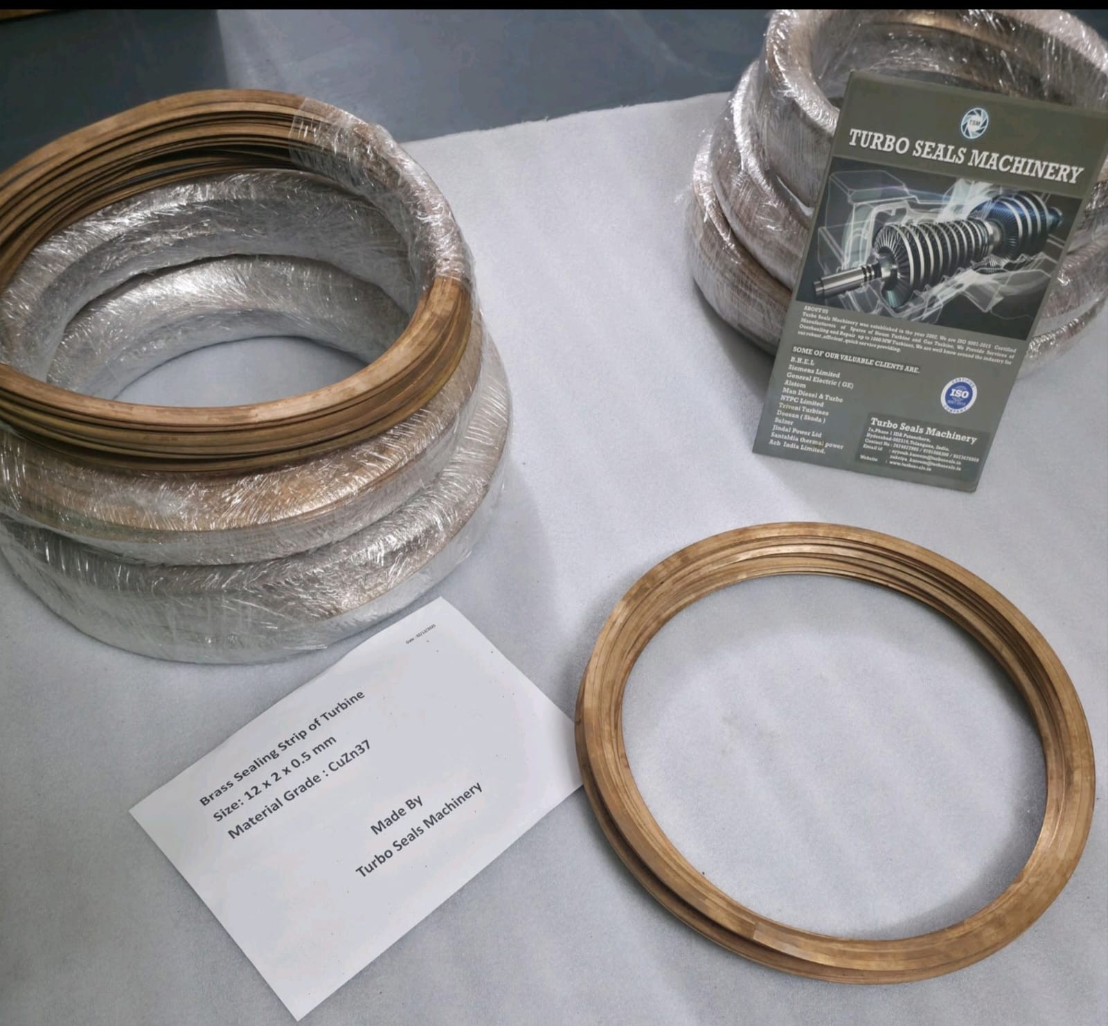 Continuous coil brass seal profile and formed brass seal