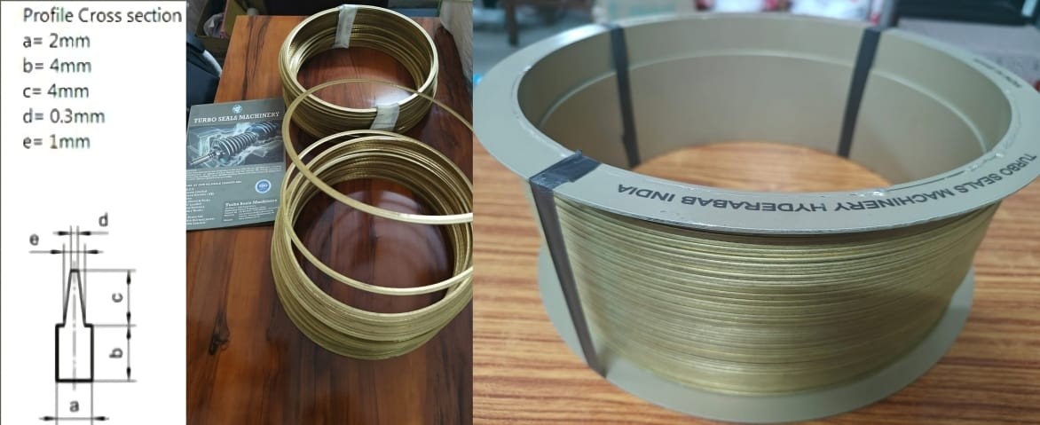 Brass seal strips packed in continuous coil form