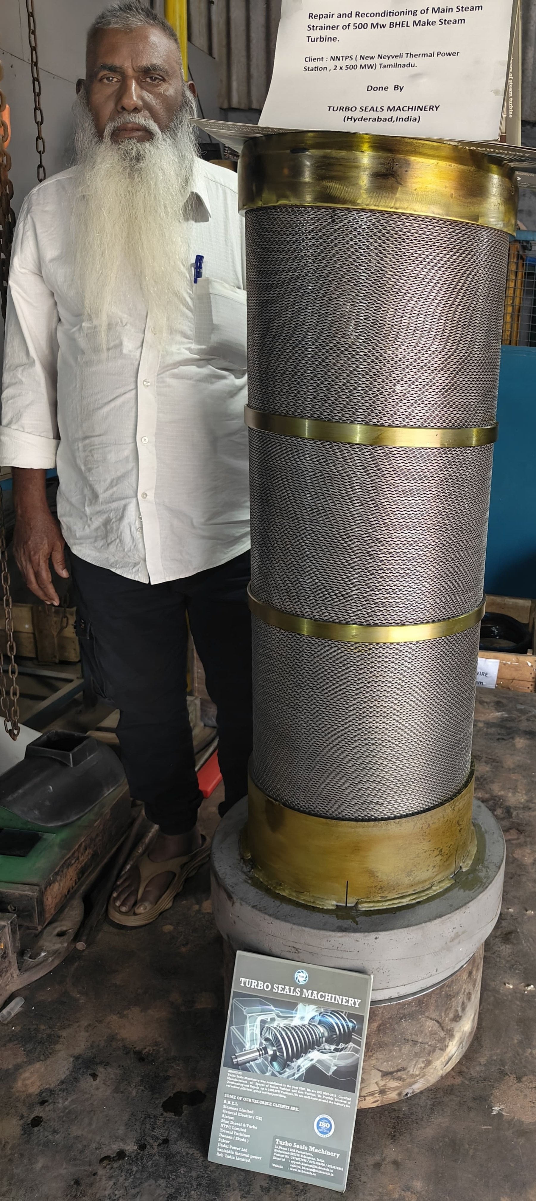 Repaired and reconditioned main steam strainer